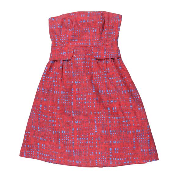 Anthropologie Tabitha dress strapless fit flare red tube retro mod sz 6 - Picture 2 of 4